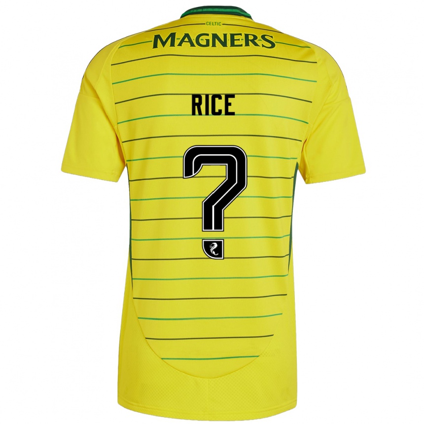 Men Football Aidan Rice #0 Yellow Away Jersey 2024/25 T-Shirt Nz