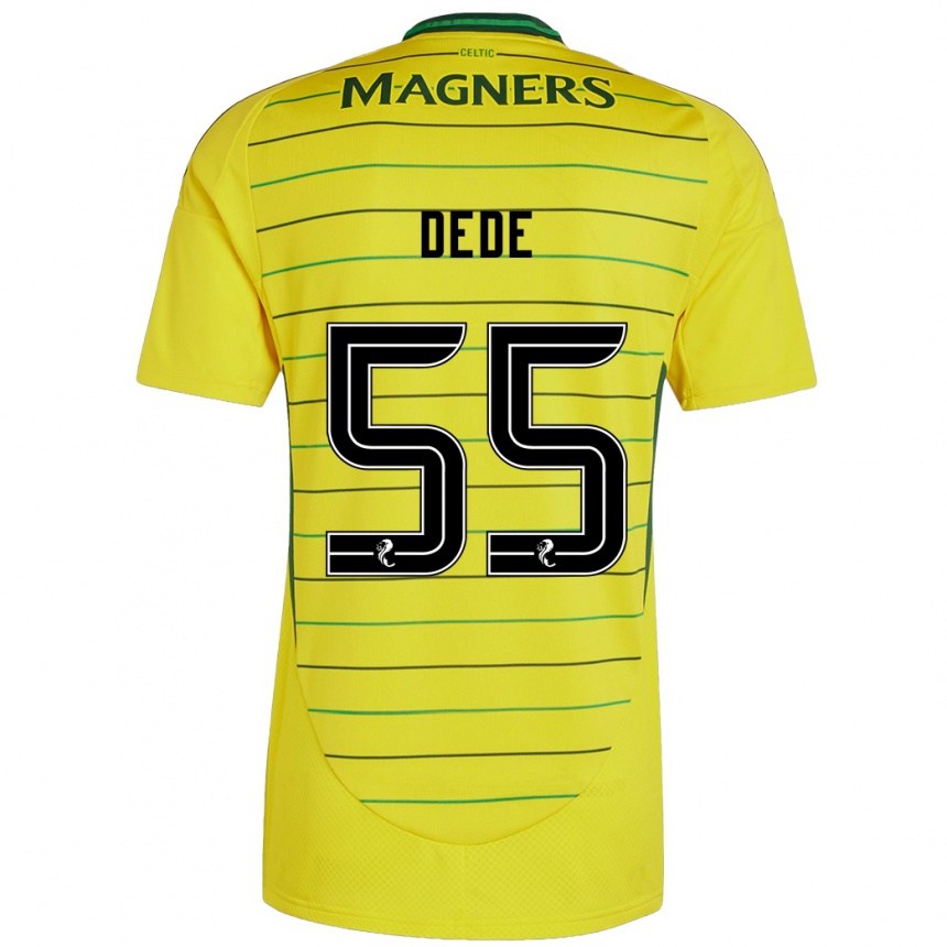 Men Football Josh Dede #55 Yellow Away Jersey 2024/25 T-Shirt Nz