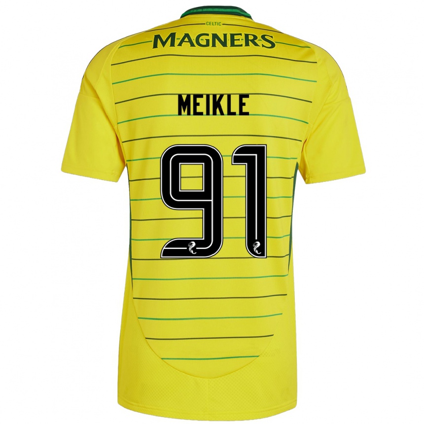 Men Football Jamie Meikle #91 Yellow Away Jersey 2024/25 T-Shirt Nz