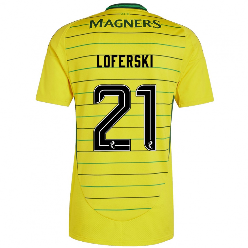 Men Football Kit Loferski #21 Yellow Away Jersey 2024/25 T-Shirt Nz