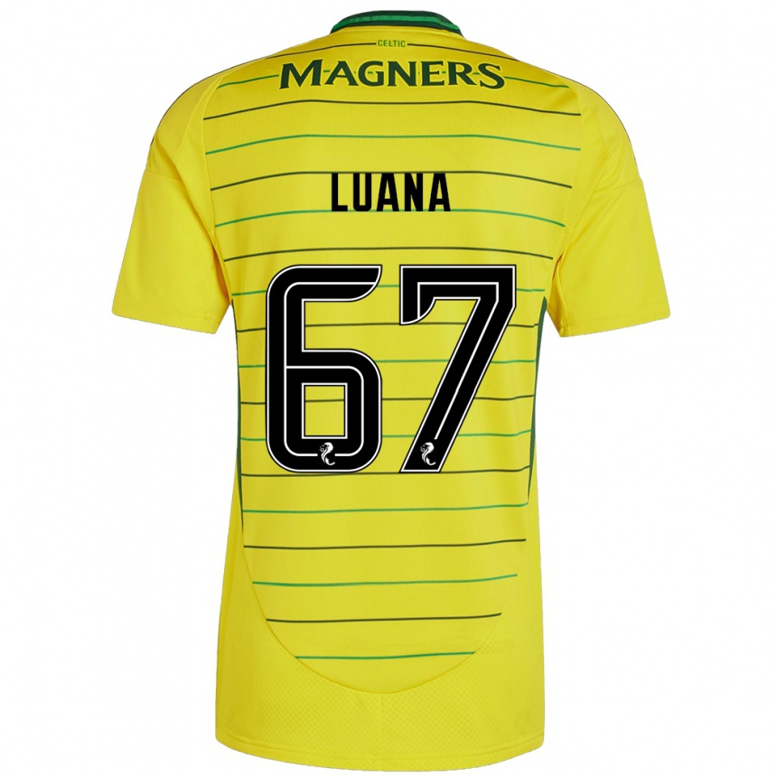 Men Football Luana Muñoz #67 Yellow Away Jersey 2024/25 T-Shirt Nz