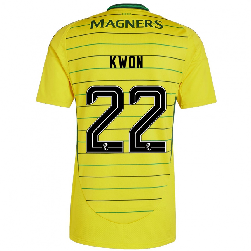 Men Football Hyeok-Kyu Kwon #22 Yellow Away Jersey 2024/25 T-Shirt Nz