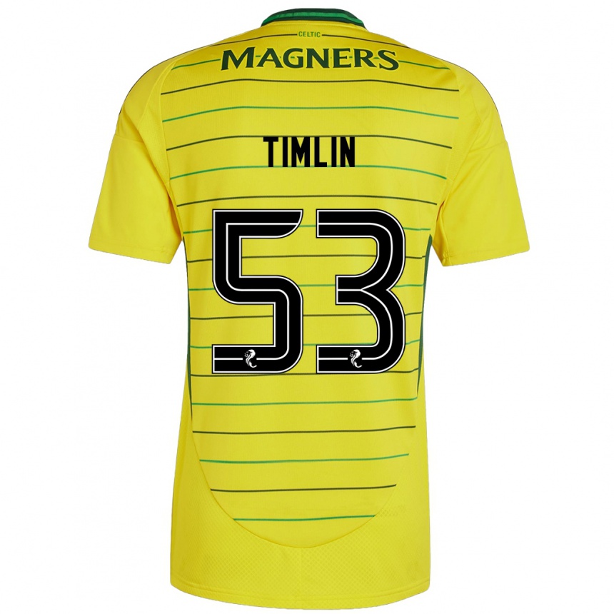 Men Football Sophie Timlin #53 Yellow Away Jersey 2024/25 T-Shirt Nz