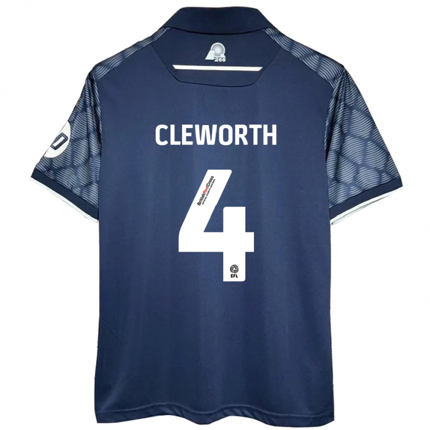 Men Football Max Cleworth #4 Black Away Jersey 2024/25 T-Shirt Nz