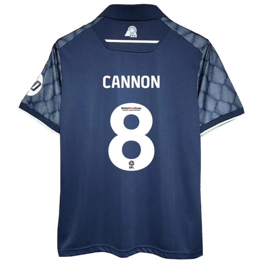 Men Football Andy Cannon #8 Black Away Jersey 2024/25 T-Shirt Nz