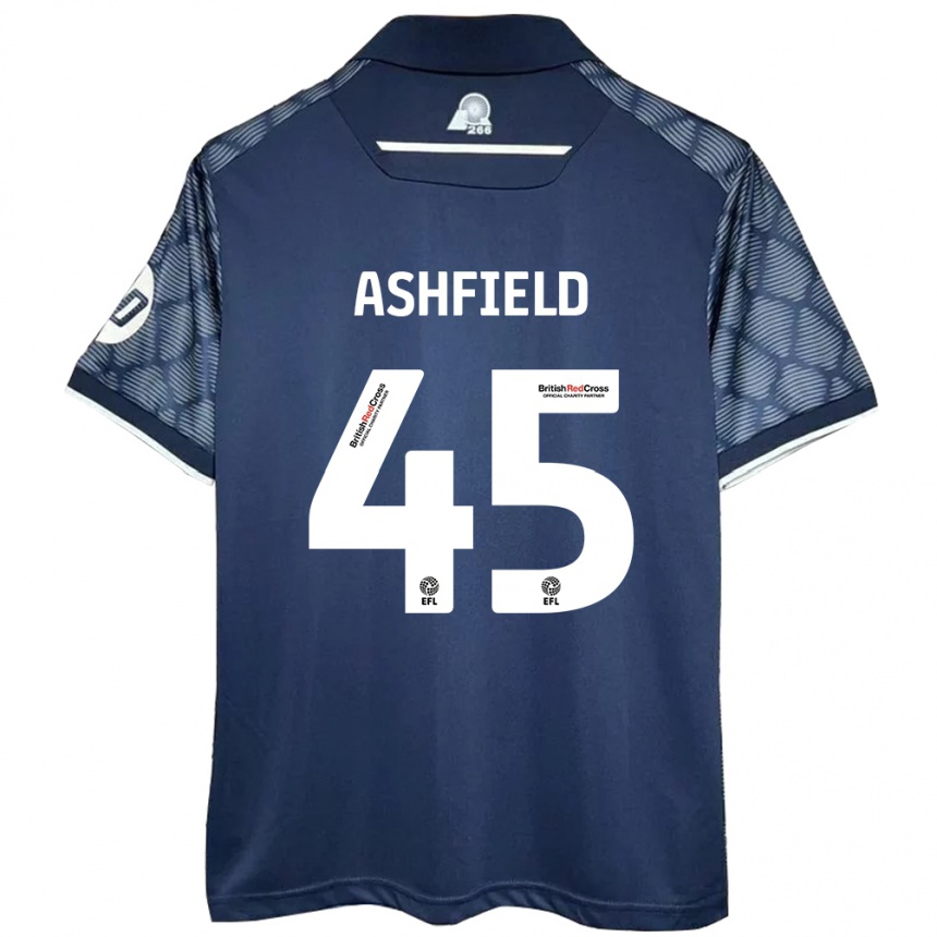 Men Football Harry Ashfield #45 Black Away Jersey 2024/25 T-Shirt Nz