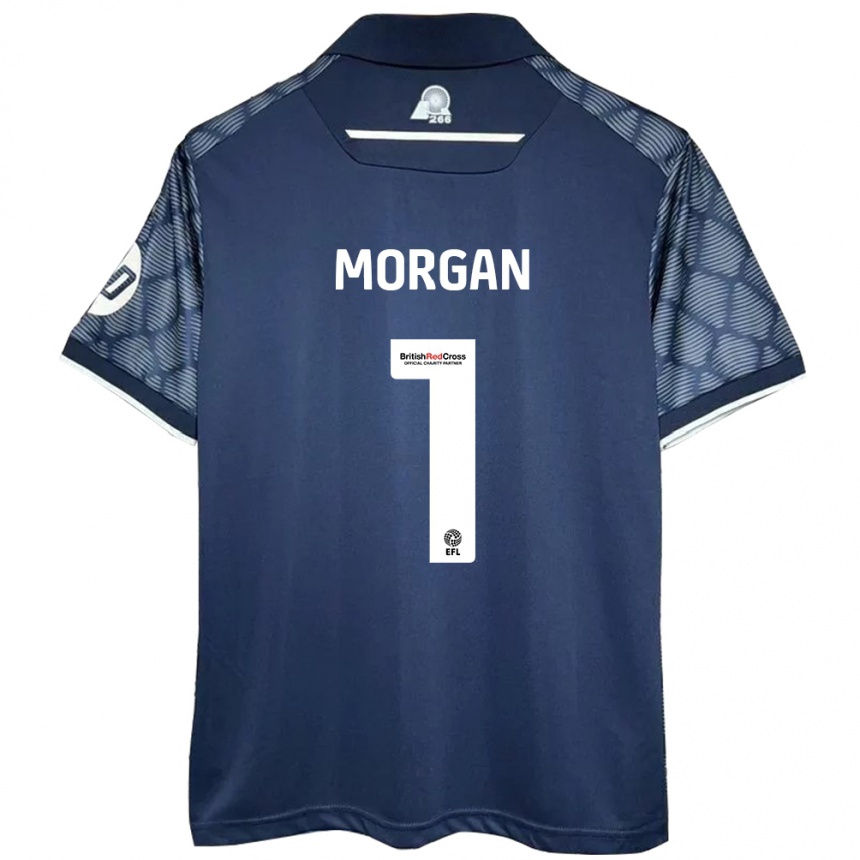 Men Football Delyth Morgan #1 Black Away Jersey 2024/25 T-Shirt Nz