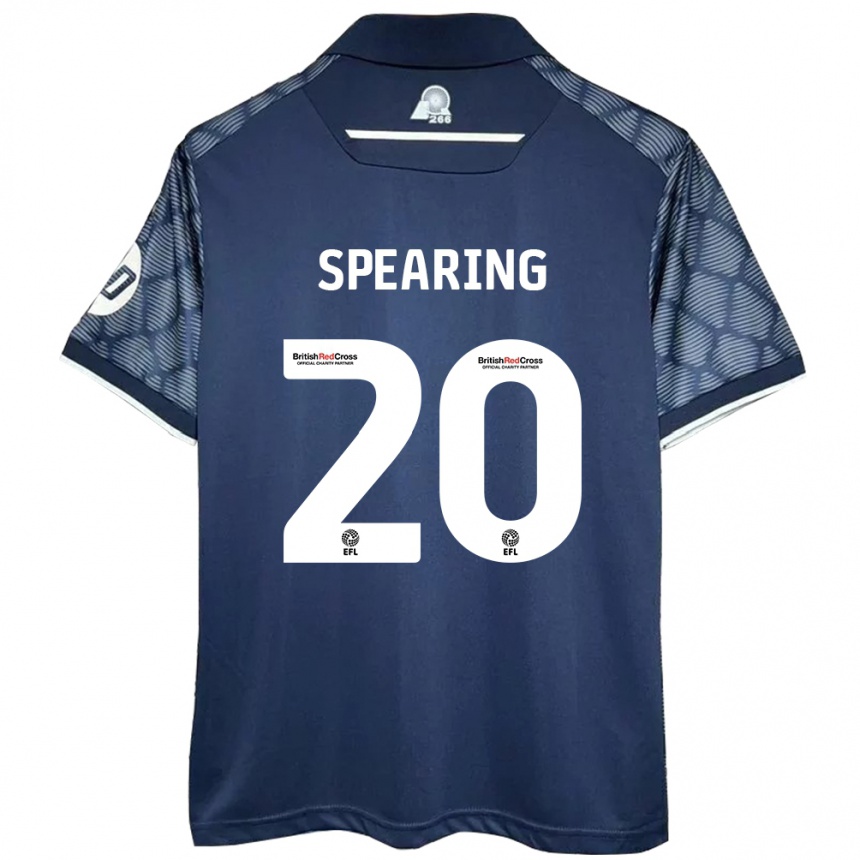 Men Football Natasha Spearing #20 Black Away Jersey 2024/25 T-Shirt Nz