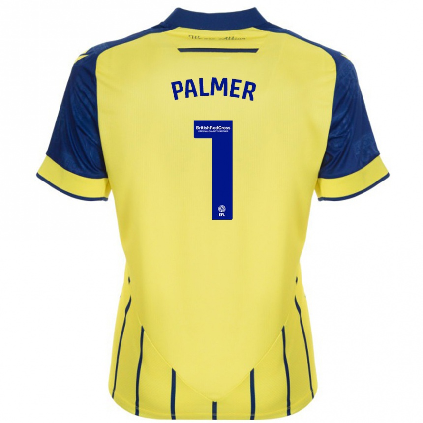 Men Football Alex Palmer #1 Yellow Blue Away Jersey 2024/25 T-Shirt Nz