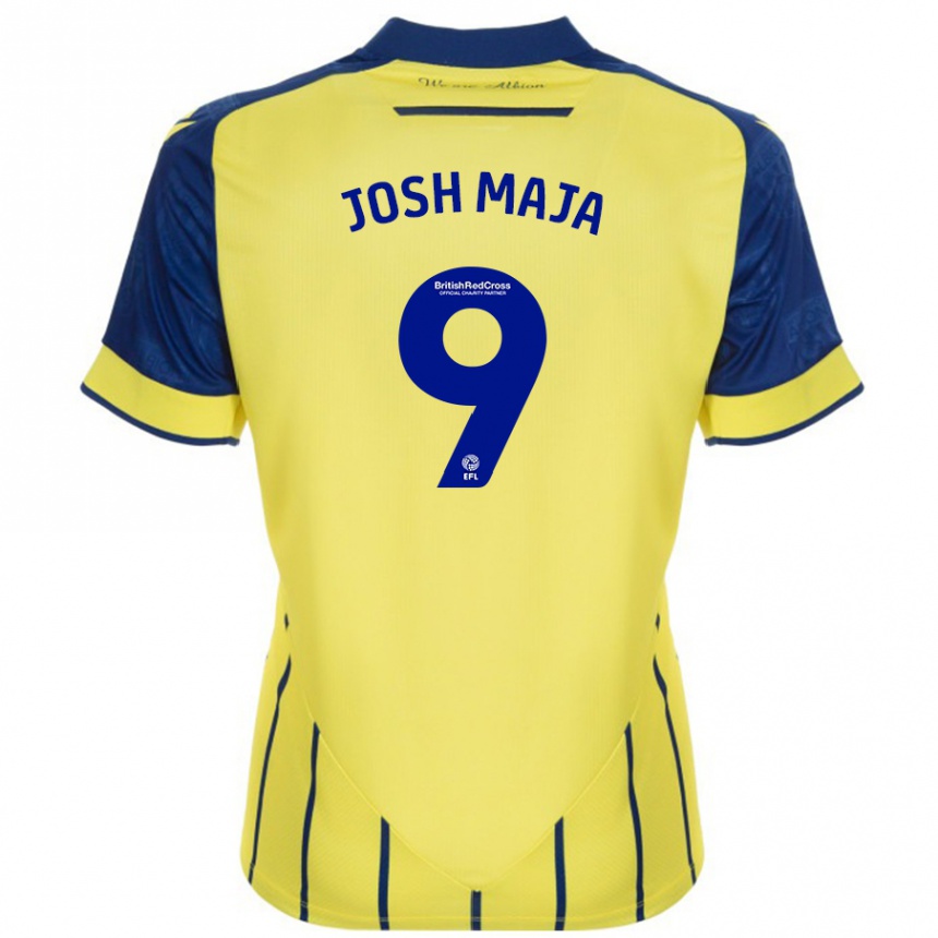 Men Football Josh Maja #9 Yellow Blue Away Jersey 2024/25 T-Shirt Nz