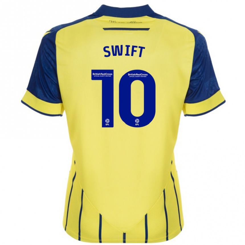 Men Football John Swift #10 Yellow Blue Away Jersey 2024/25 T-Shirt Nz