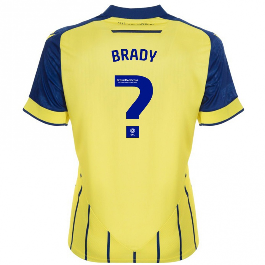 Men Football Louis Brady #0 Yellow Blue Away Jersey 2024/25 T-Shirt Nz