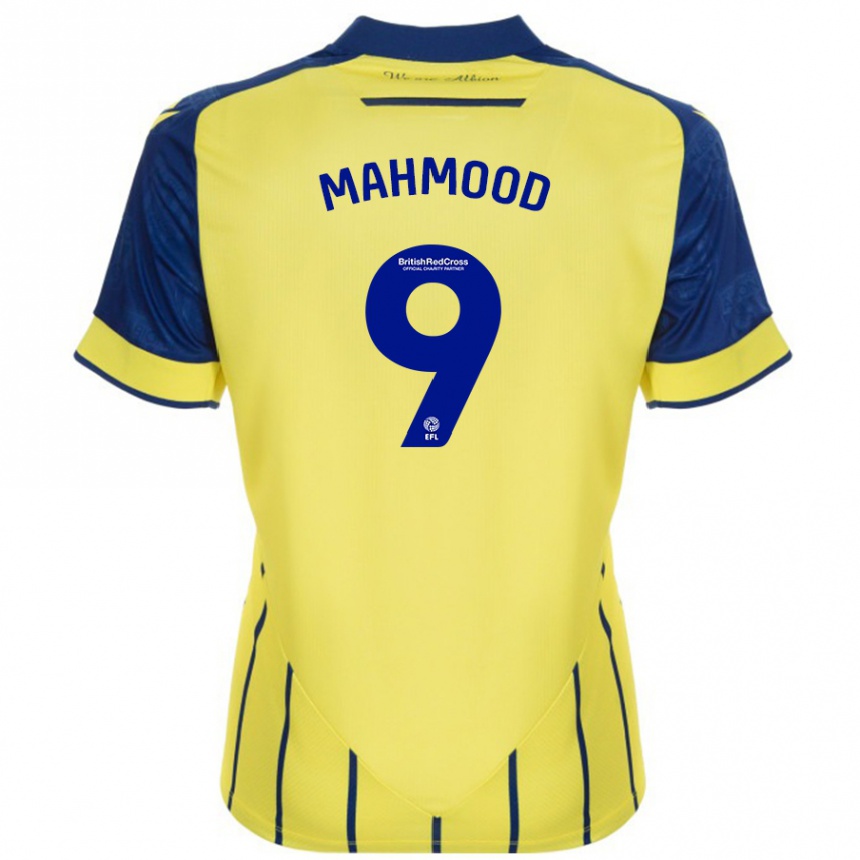 Men Football Mariam Mahmood #9 Yellow Blue Away Jersey 2024/25 T-Shirt Nz