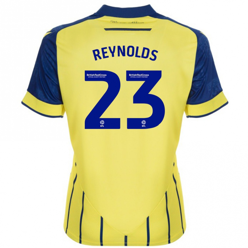 Men Football Taylor Reynolds #23 Yellow Blue Away Jersey 2024/25 T-Shirt Nz