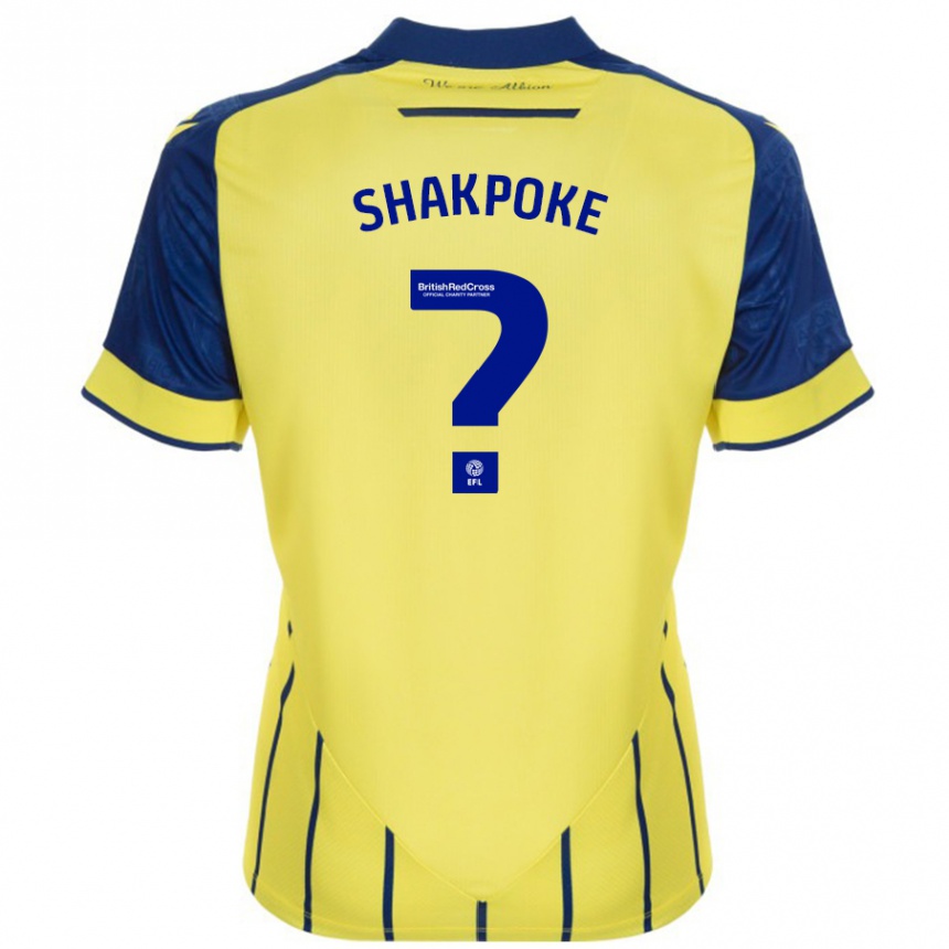 Men Football Ruben Shakpoke #0 Yellow Blue Away Jersey 2024/25 T-Shirt Nz