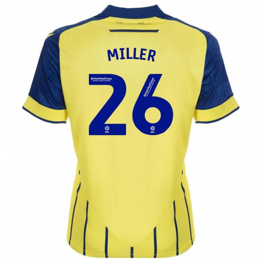 Men Football Nna Miller #26 Yellow Blue Away Jersey 2024/25 T-Shirt Nz