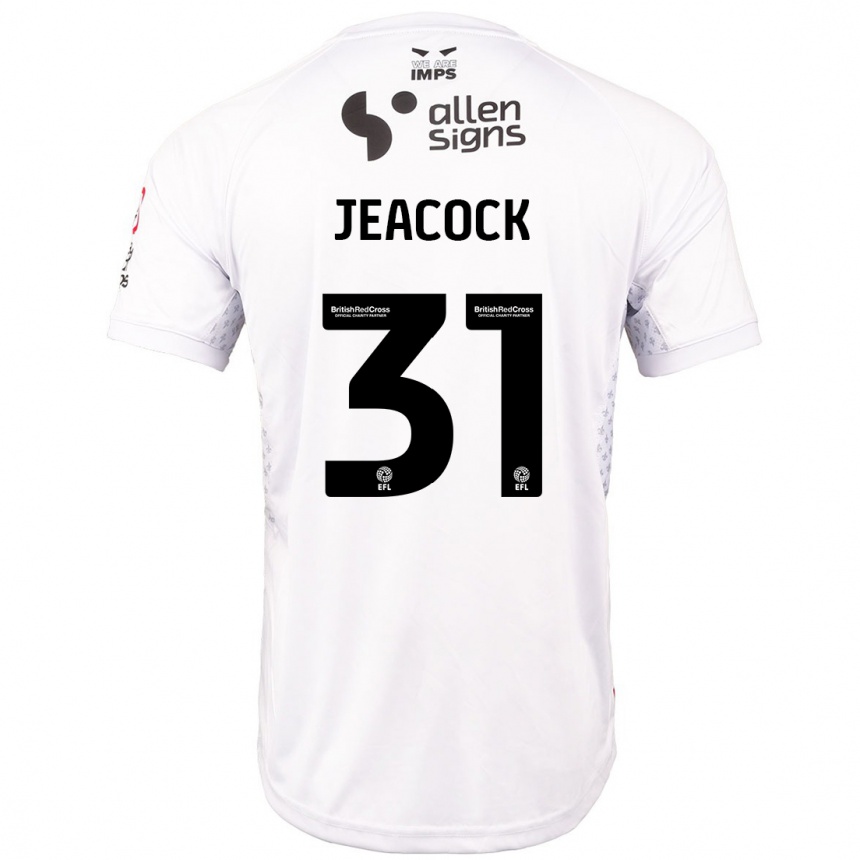 Men Football Zach Jeacock #31 Red White Away Jersey 2024/25 T-Shirt Nz