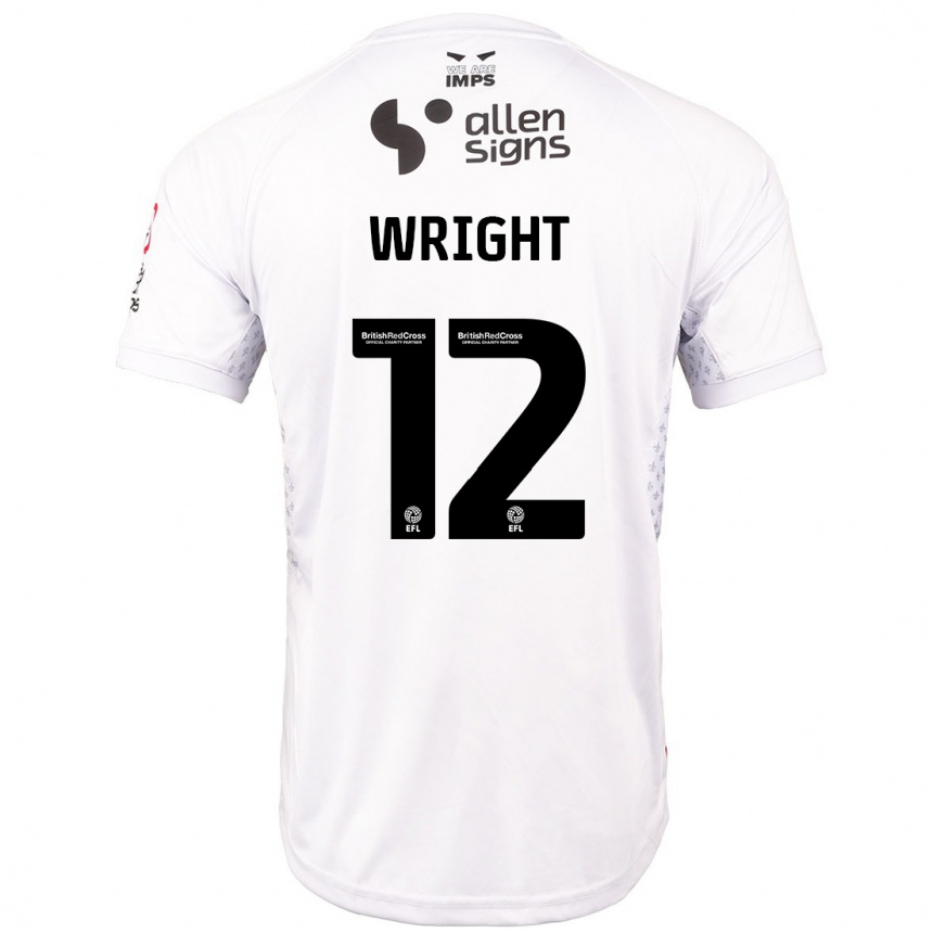 Men Football Jordan Wright #12 Red White Away Jersey 2024/25 T-Shirt Nz