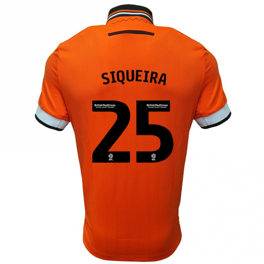 Men Football Guilherme Siqueira #25 Orange White Away Jersey 2024/25 T-Shirt Nz