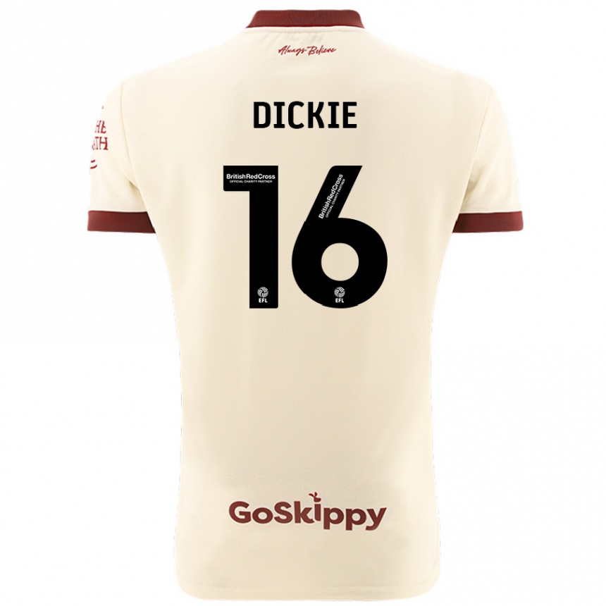 Men Football Rob Dickie #16 Cream White Away Jersey 2024/25 T-Shirt Nz