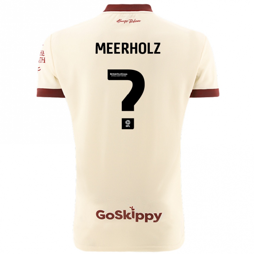 Men Football Jed Meerholz #0 Cream White Away Jersey 2024/25 T-Shirt Nz