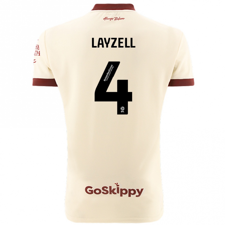 Men Football Naomi Layzell #4 Cream White Away Jersey 2024/25 T-Shirt Nz