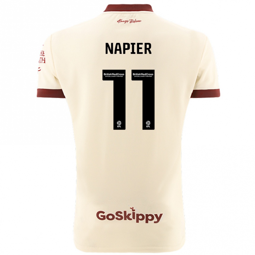 Men Football Jamie-Lee Napier #11 Cream White Away Jersey 2024/25 T-Shirt Nz