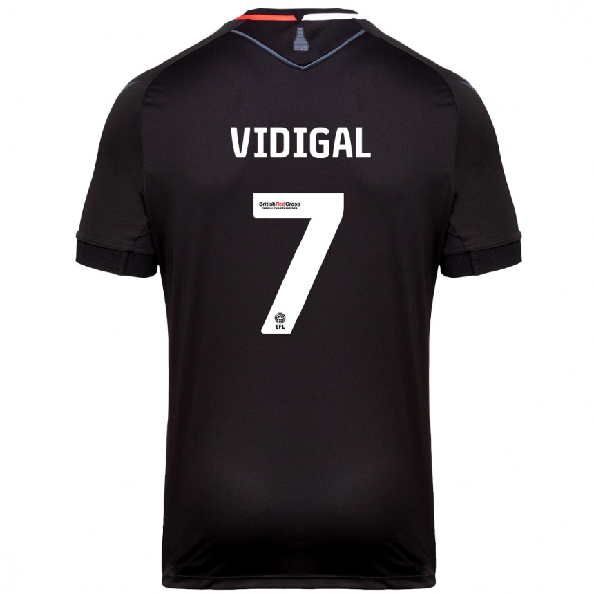 Men Football André Vidigal #7 Black Away Jersey 2024/25 T-Shirt Nz