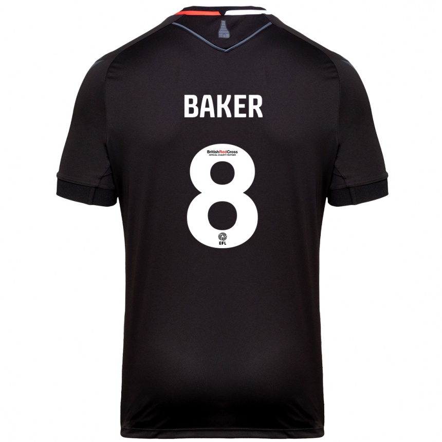 Men Football Lewis Baker #8 Black Away Jersey 2024/25 T-Shirt Nz