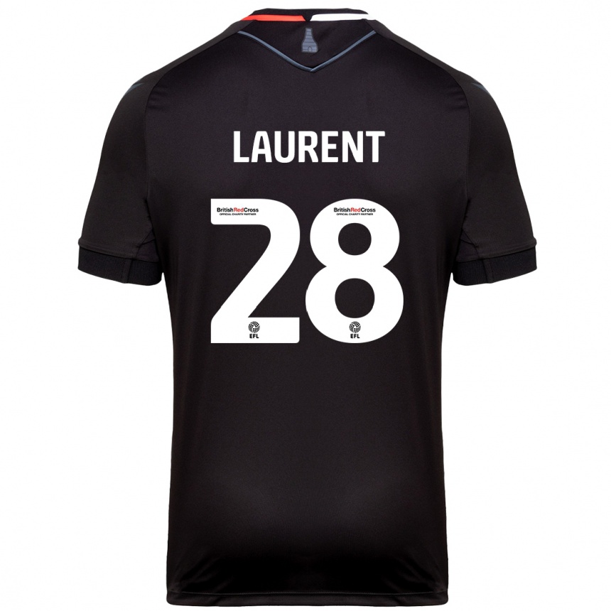 Men Football Josh Laurent #28 Black Away Jersey 2024/25 T-Shirt Nz