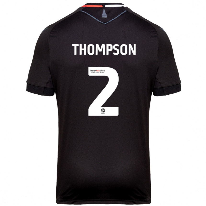 Men Football Sophie Thompson #2 Black Away Jersey 2024/25 T-Shirt Nz