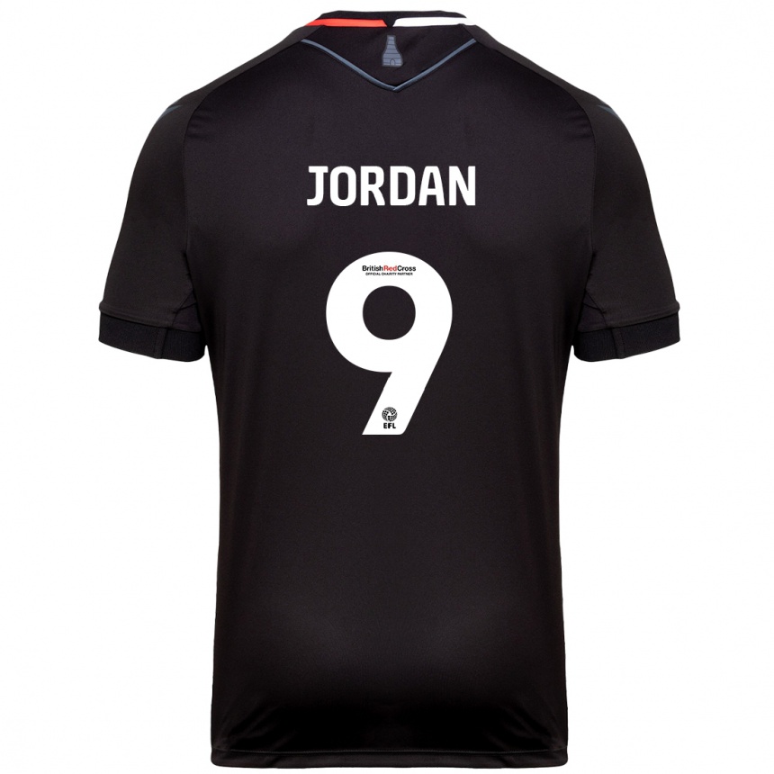 Men Football Saffron Jordan #9 Black Away Jersey 2024/25 T-Shirt Nz