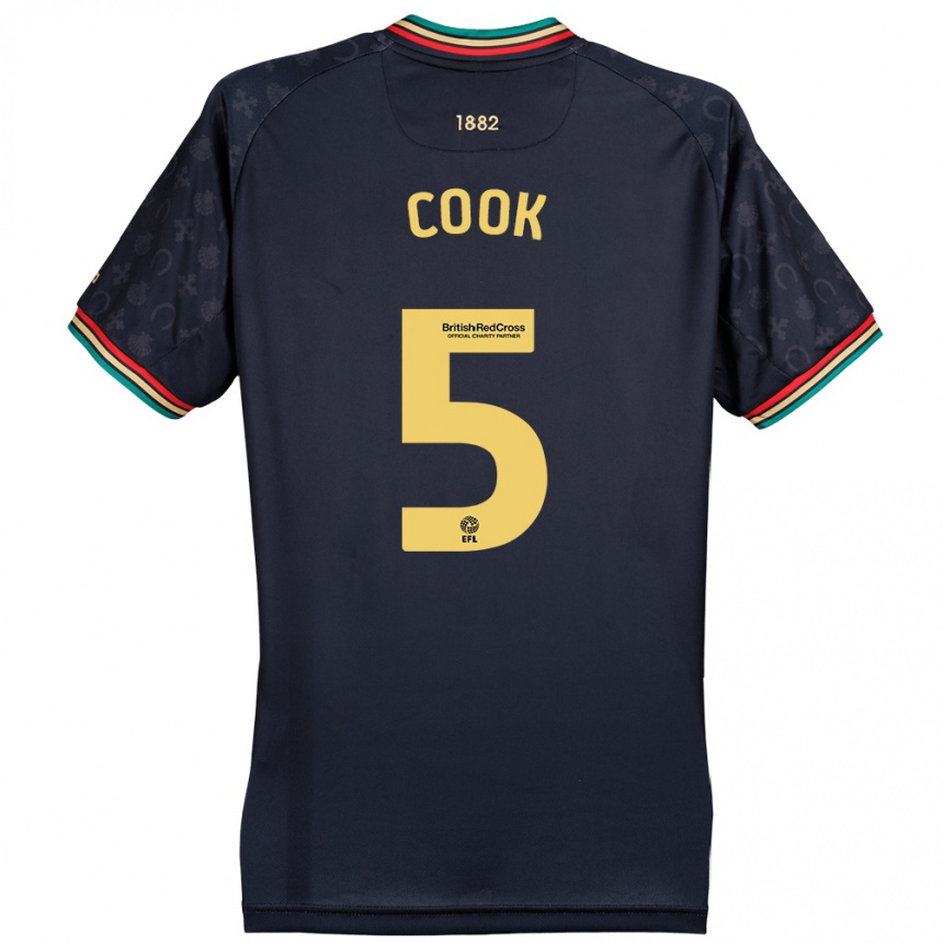 Men Football Steve Cook #5 Dark Navy Blue Away Jersey 2024/25 T-Shirt Nz