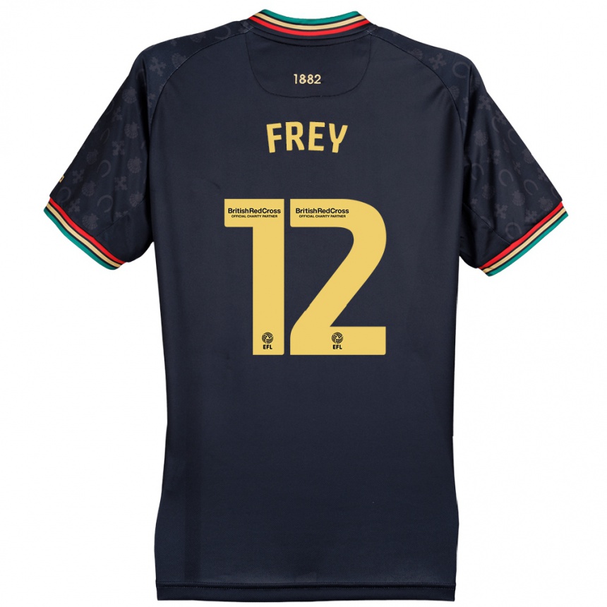 Men Football Michael Frey #12 Dark Navy Blue Away Jersey 2024/25 T-Shirt Nz