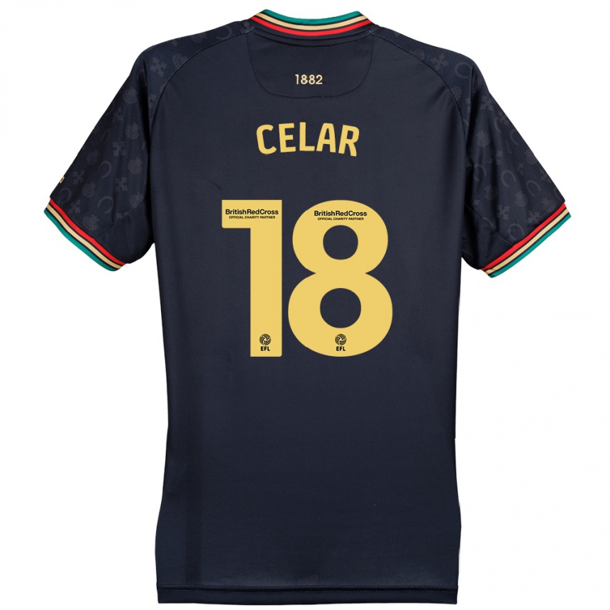 Men Football Zan Celar #18 Dark Navy Blue Away Jersey 2024/25 T-Shirt Nz