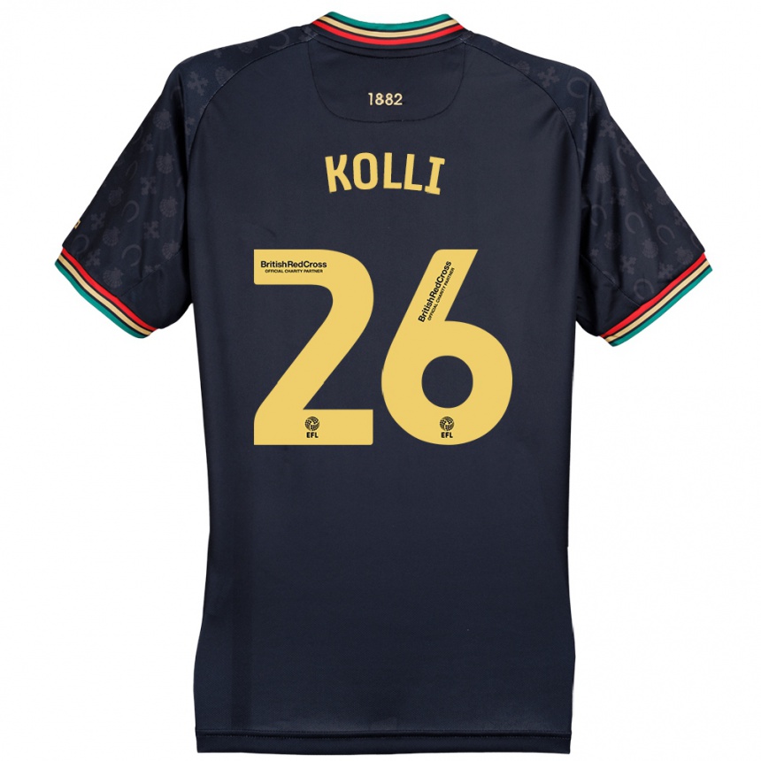 Men Football Rayan Kolli #26 Dark Navy Blue Away Jersey 2024/25 T-Shirt Nz