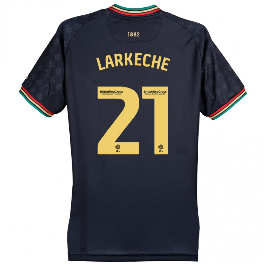 Men Football Ziyad Larkeche #21 Dark Navy Blue Away Jersey 2024/25 T-Shirt Nz