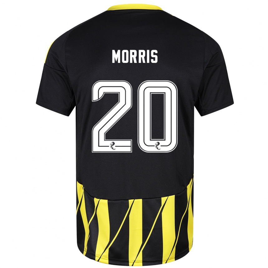 Men Football Shayden Morris #20 Black Yellow Away Jersey 2024/25 T-Shirt Nz