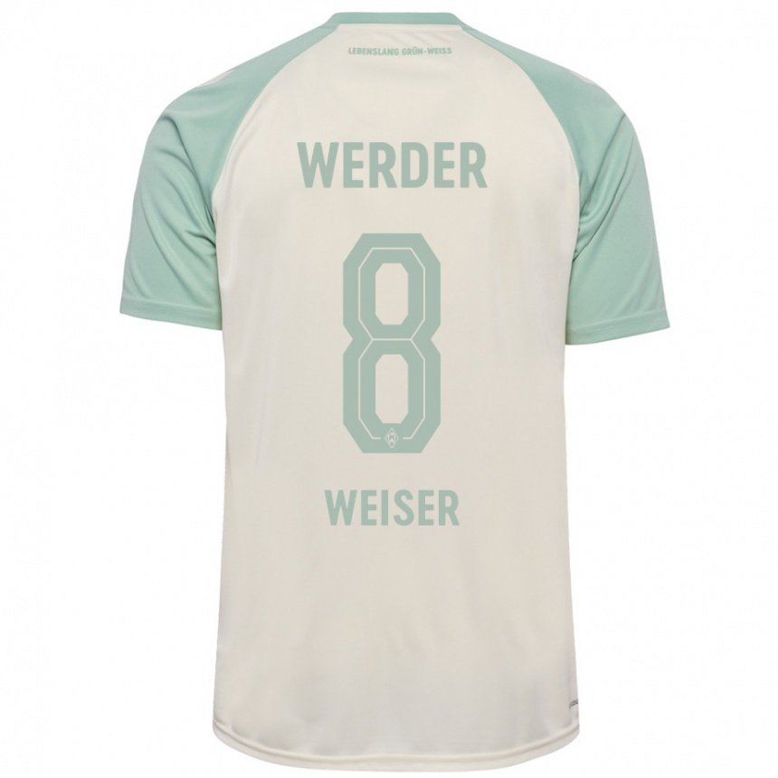 Men Football Mitchell Weiser #8 Off-White Light Green Away Jersey 2024/25 T-Shirt Nz