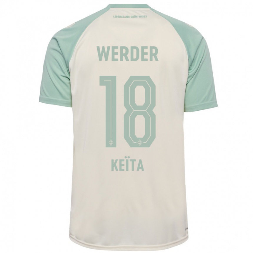 Men Football Naby Keïta #18 Off-White Light Green Away Jersey 2024/25 T-Shirt Nz