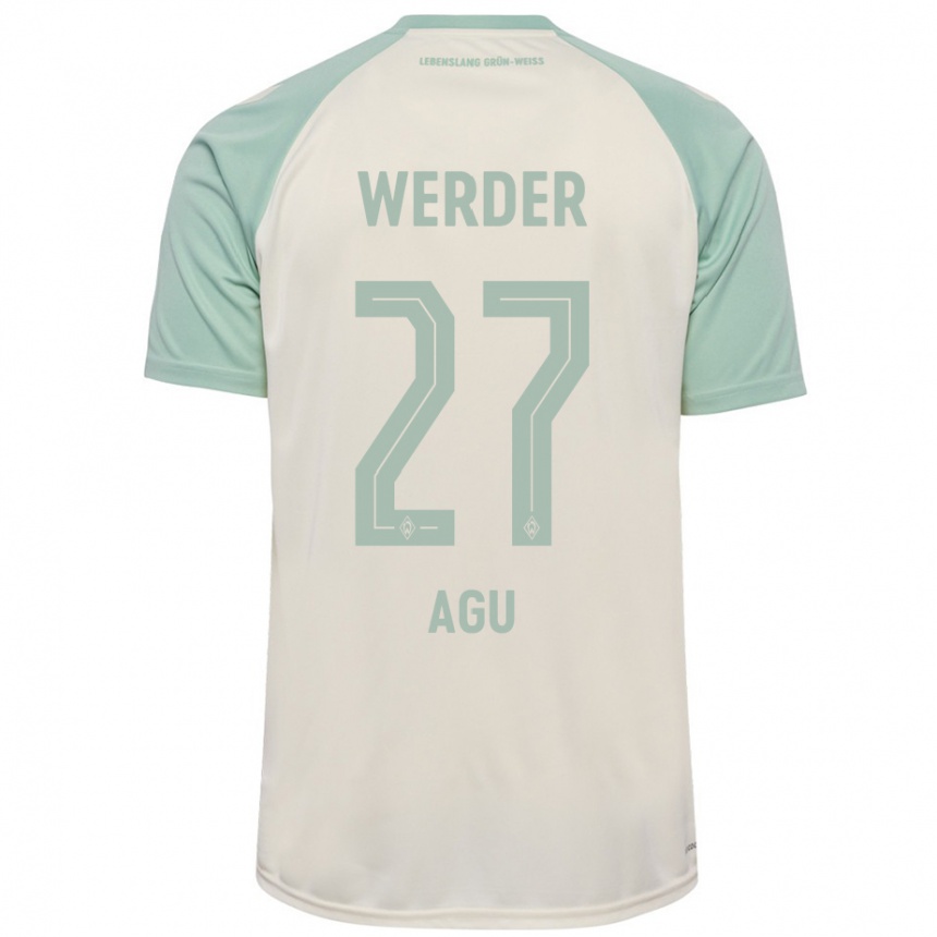 Men Football Felix Agu #27 Off-White Light Green Away Jersey 2024/25 T-Shirt Nz