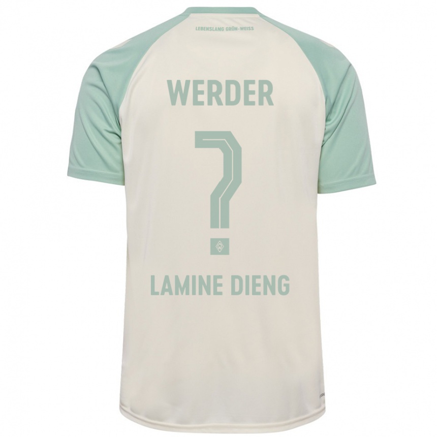 Men Football Mamadou Lamine Dieng #0 Off-White Light Green Away Jersey 2024/25 T-Shirt Nz