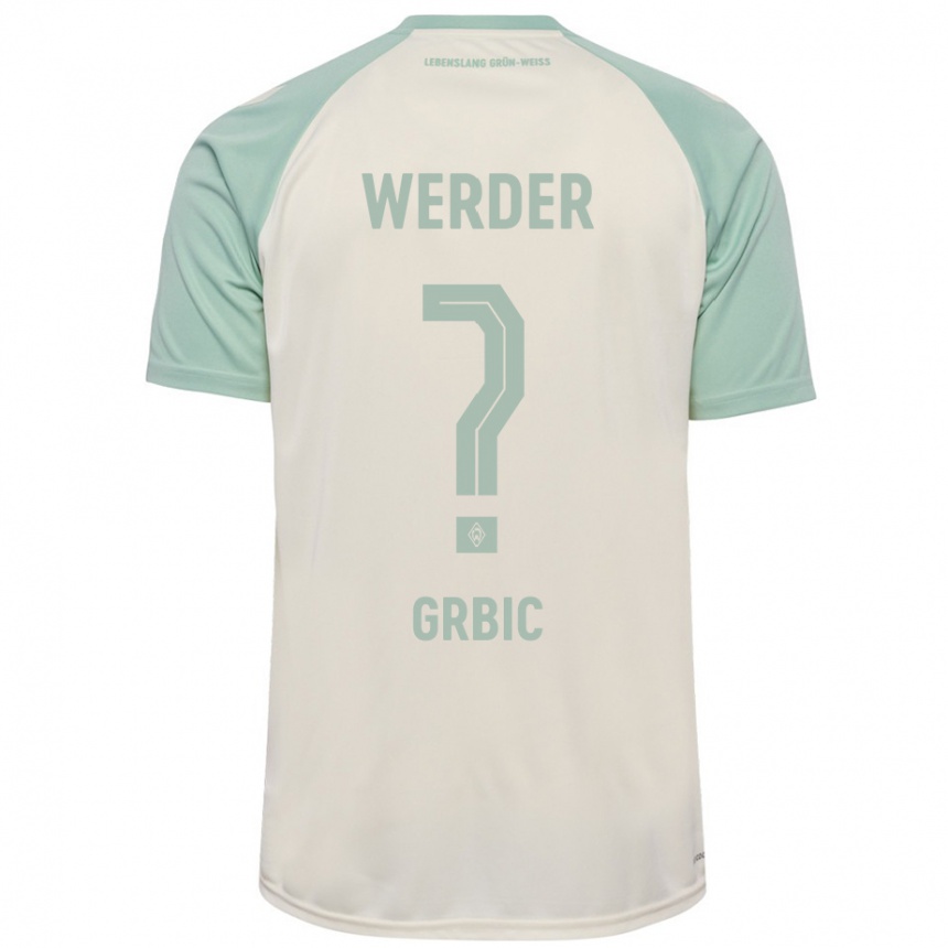 Men Football Nikola Grbic #0 Off-White Light Green Away Jersey 2024/25 T-Shirt Nz