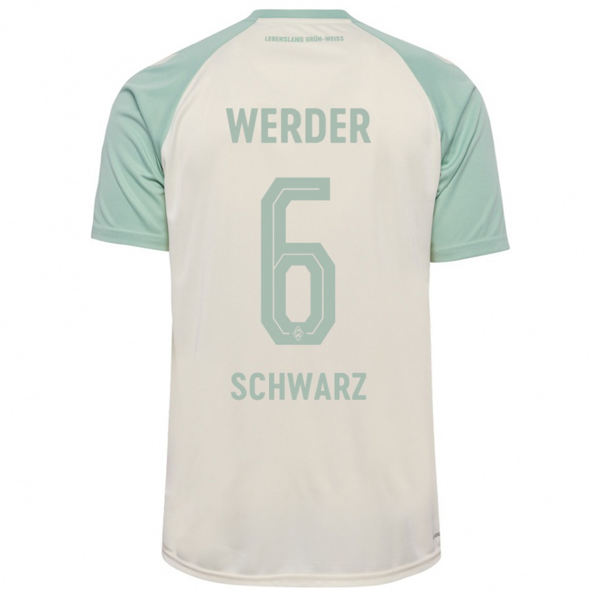 Men Football Ricardo-Felipe Schwarz #6 Off-White Light Green Away Jersey 2024/25 T-Shirt Nz