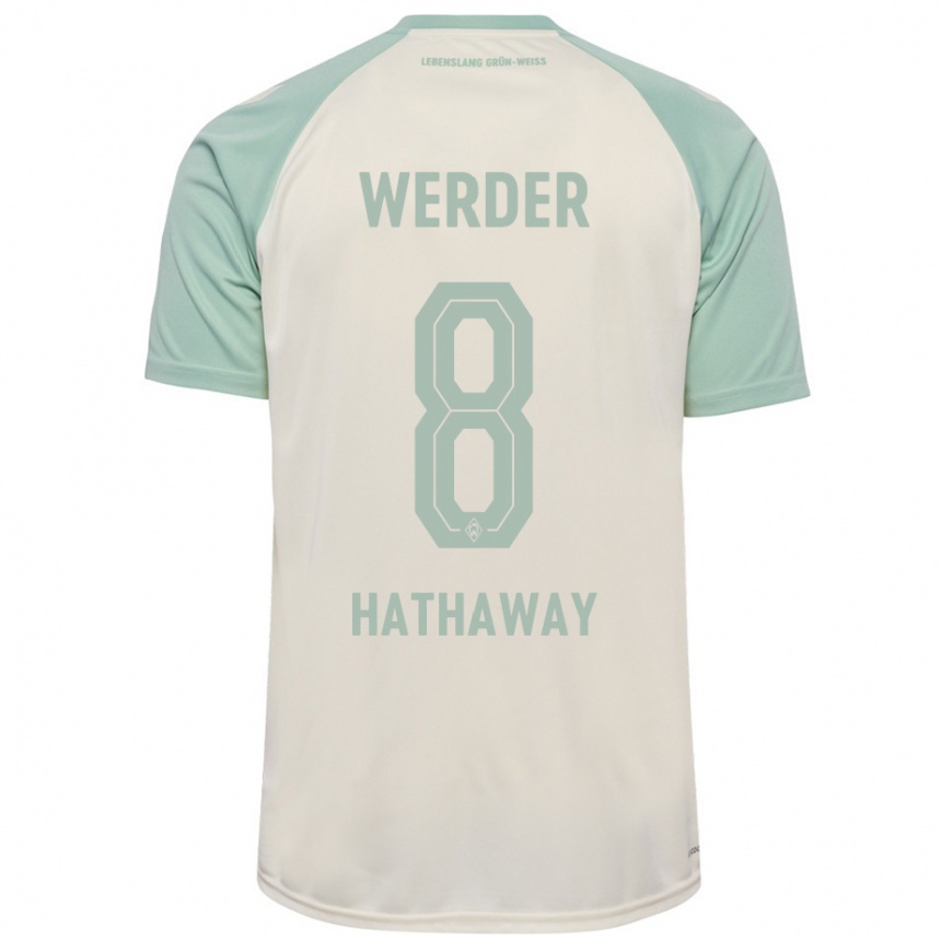 Men Football Max Hathaway #8 Off-White Light Green Away Jersey 2024/25 T-Shirt Nz