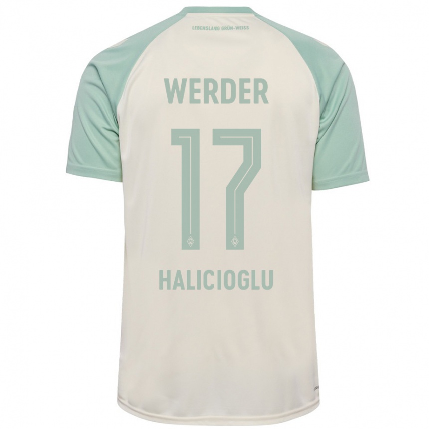 Men Football Arda Halicioglu #17 Off-White Light Green Away Jersey 2024/25 T-Shirt Nz