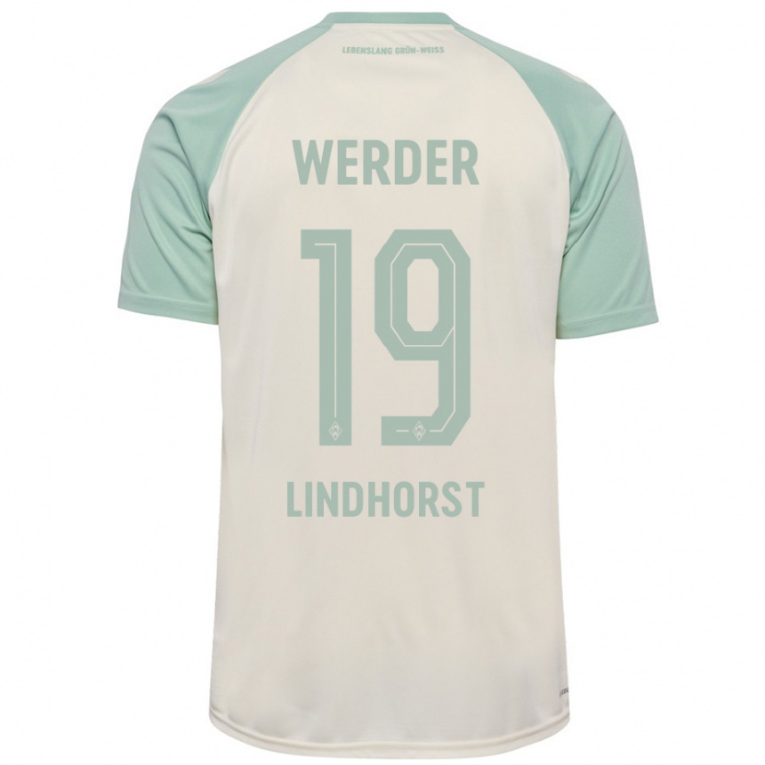 Men Football Jerrit Lindhorst #19 Off-White Light Green Away Jersey 2024/25 T-Shirt Nz