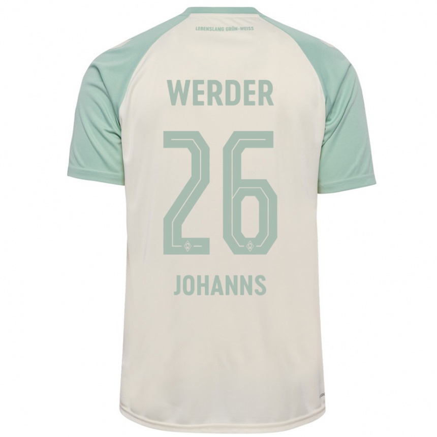 Men Football Lennart Johanns #26 Off-White Light Green Away Jersey 2024/25 T-Shirt Nz