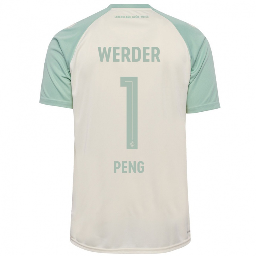 Men Football Livia Peng #1 Off-White Light Green Away Jersey 2024/25 T-Shirt Nz