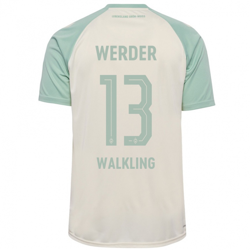 Men Football Ricarda Walkling #13 Off-White Light Green Away Jersey 2024/25 T-Shirt Nz